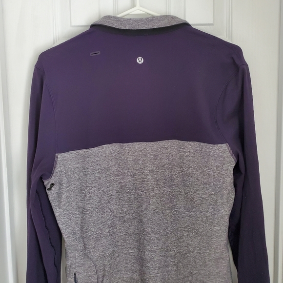 Men's Lululemon 1/4 Zip Purple/ Grey Long Sleeve - Picture 5 of 6